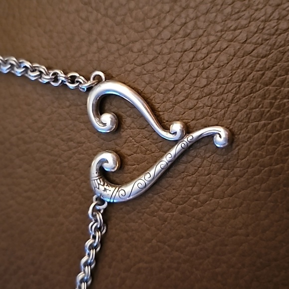 BRIGHTON 1990s Adore Me Open Heart Pendant Chain Necklace - Picture 3 of 9